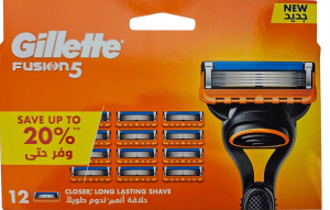 GILLETTE FUSION 5 WKŁADY DO MASZYNKI 12 SZTUK